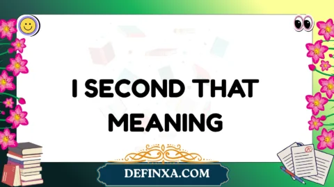 i second that meaning